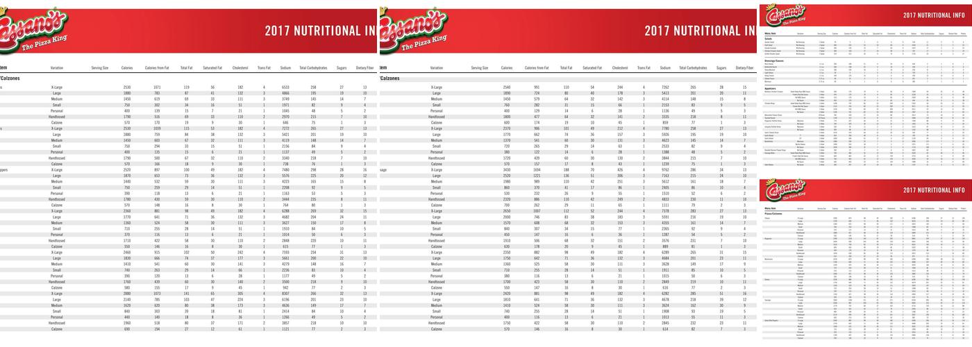 Cassano's The Pizza King Menu
