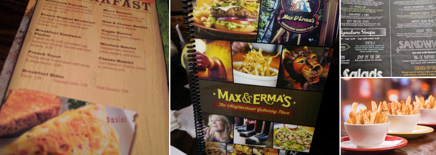 Max & Erma's Menu