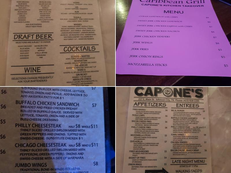 Capone's Menu