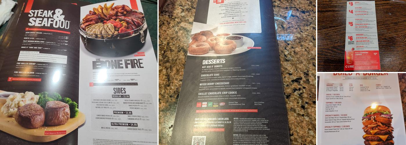 Smokey Bones Johnson City Menu