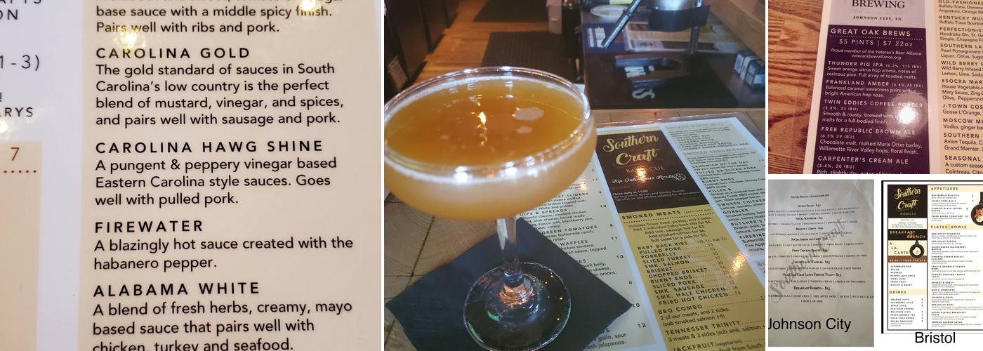 Southern Craft BBQ Menu