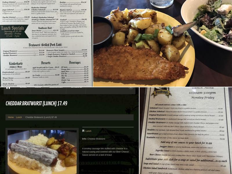 Freiberg's Menu