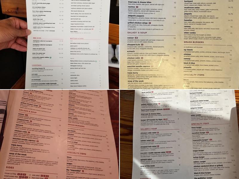 Burger Up Franklin Menu