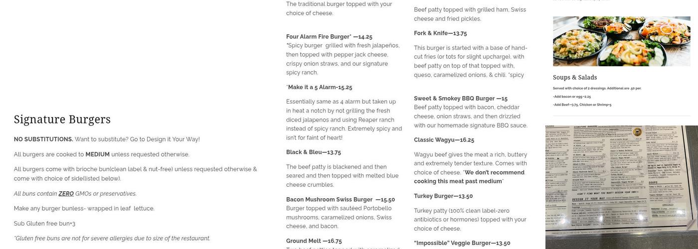 Ground Restaurant-Cool Springs Menu