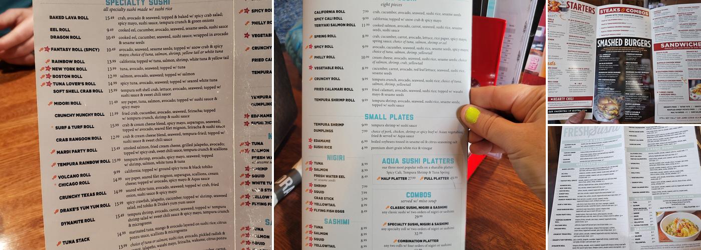 Drake's Cool Springs Menu