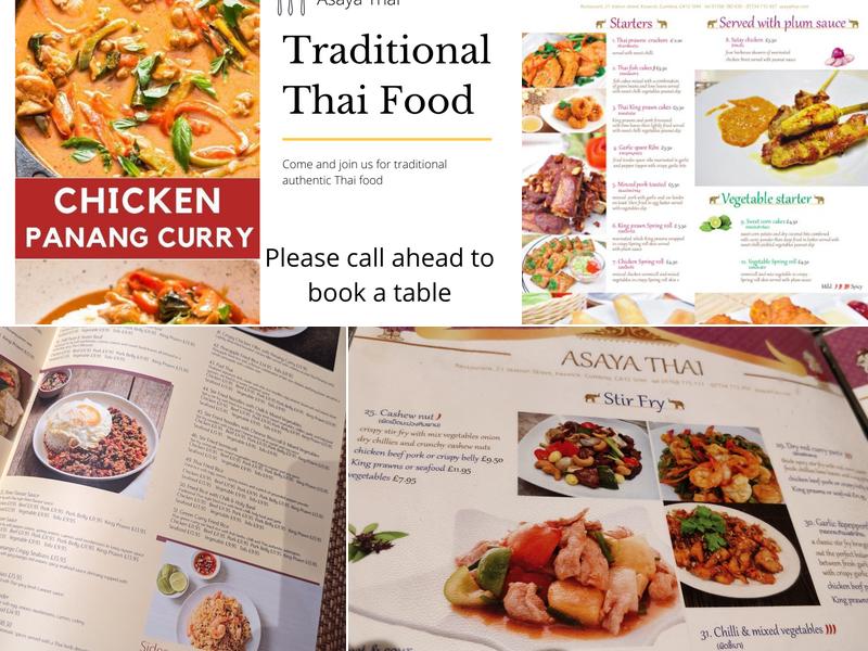Asaya Thai Restaurant Menu
