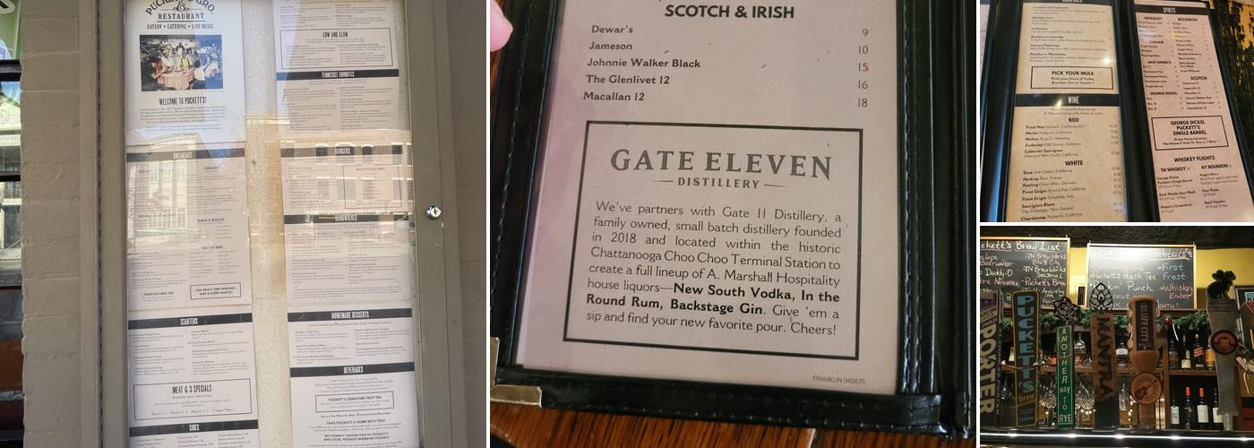 Puckett's Restaurant - Downtown Franklin Menu