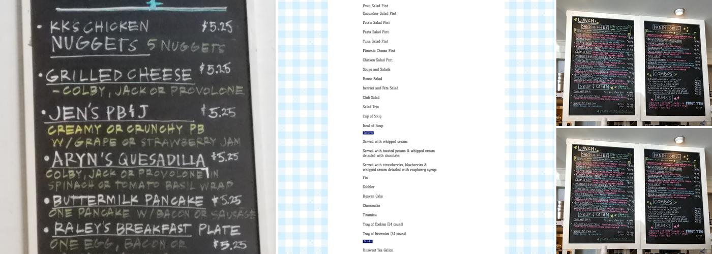 Franklin Mercantile Menu