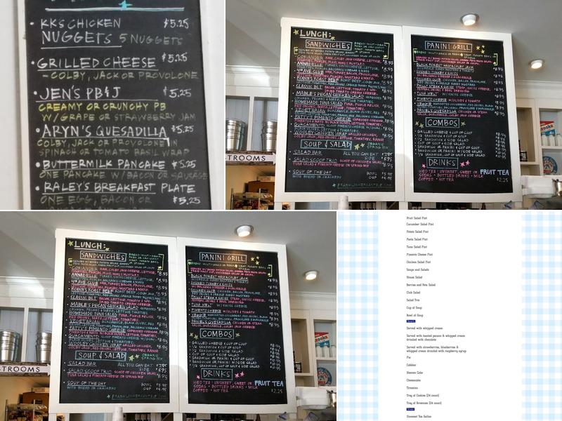 Franklin Mercantile Menu