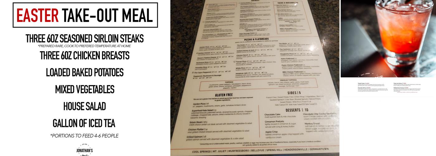 Jonathan's Grille Menu