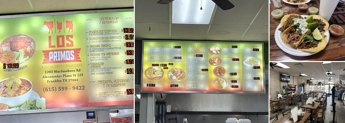 Los Primos Menu
