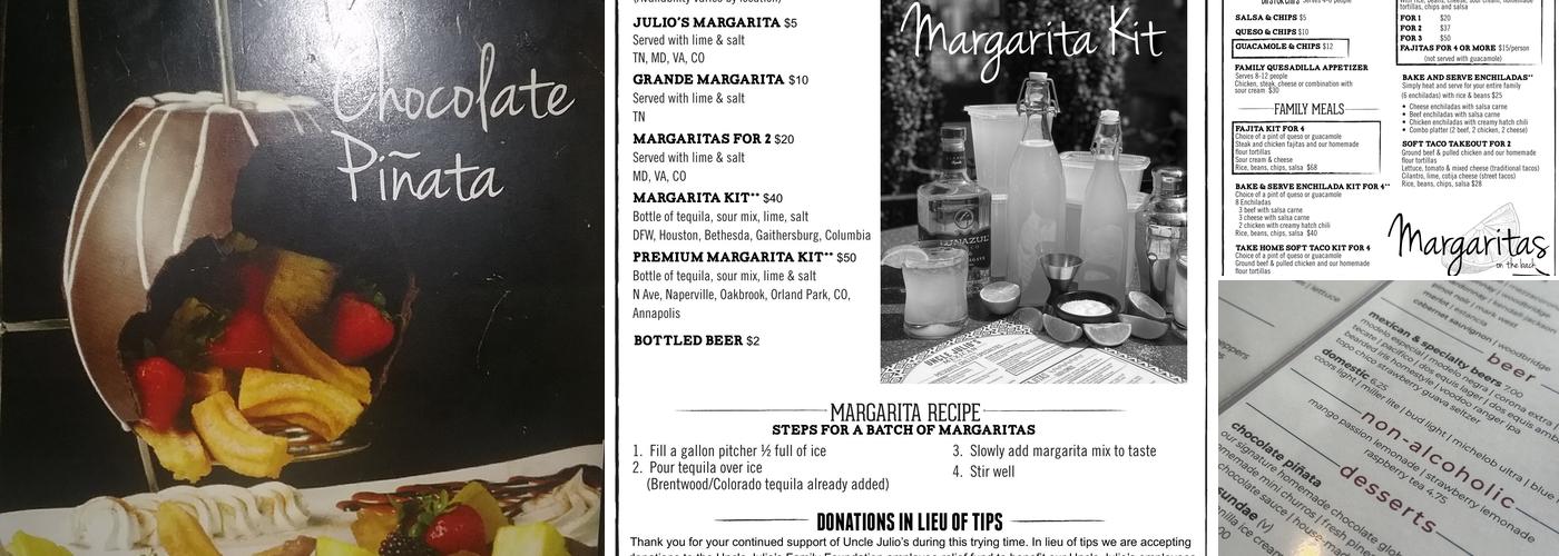 Uncle Julio's Brentwood Menu