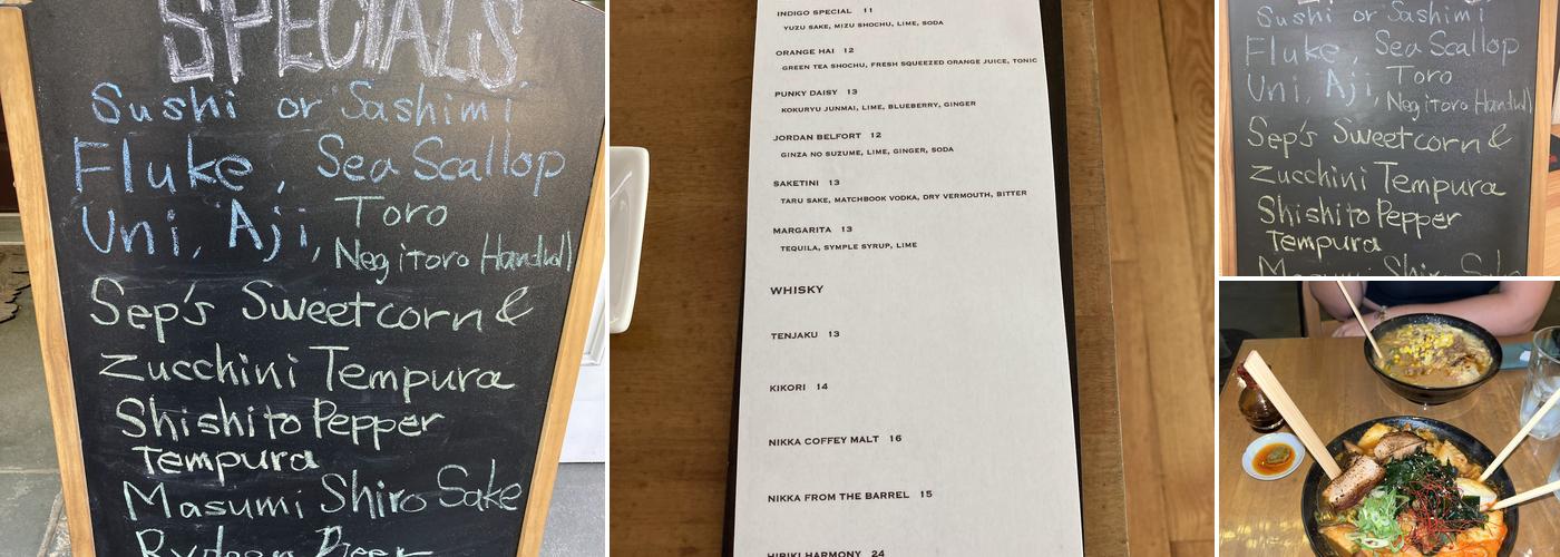 Stirling Sake Menu