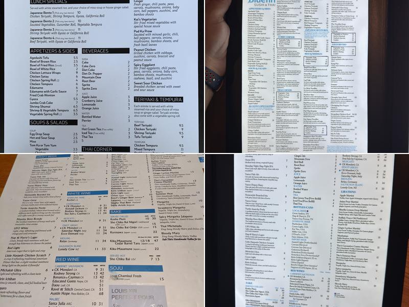 Bluefin Sushi & Thai Menu