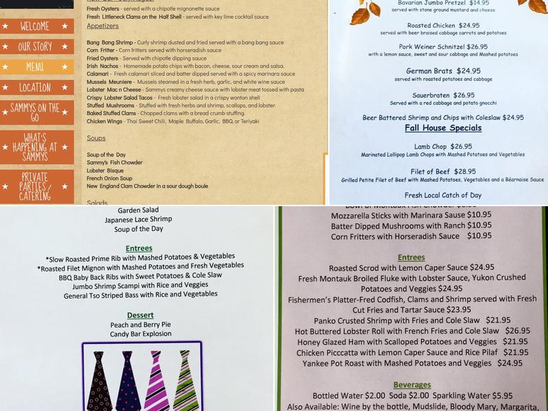 Sammys Menu