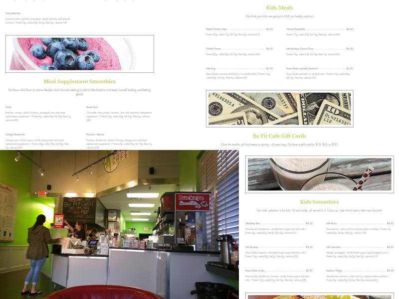 Be Fit Cafe Menu