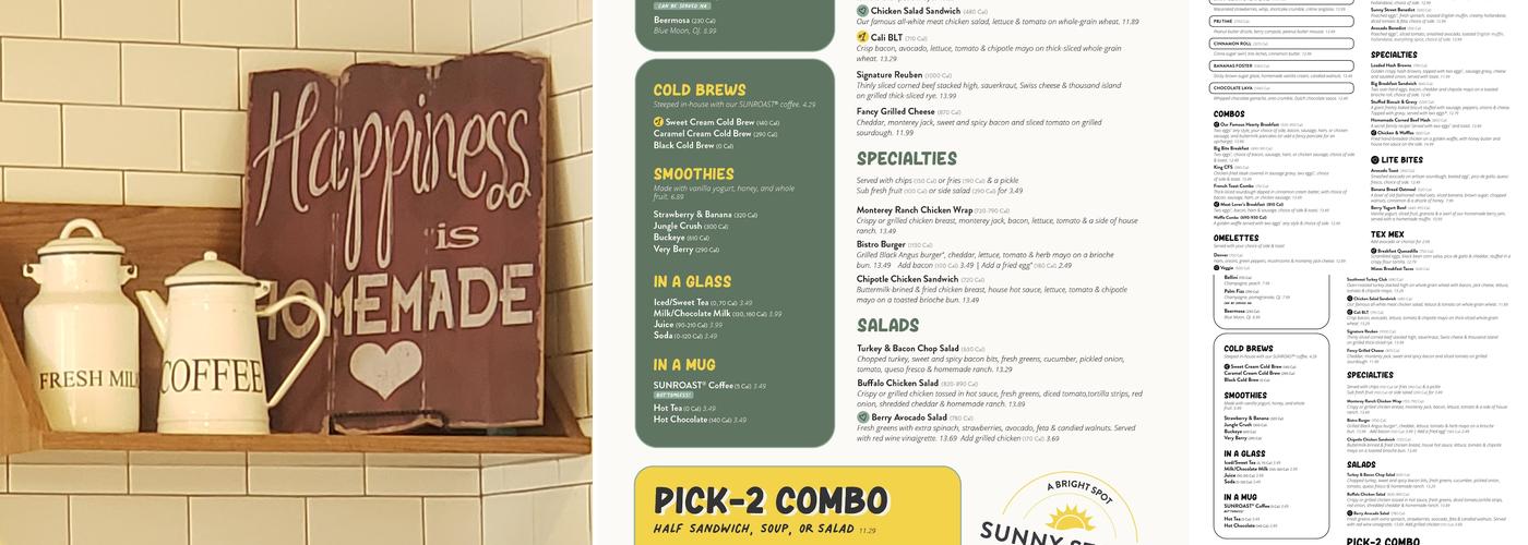 Sunny Street Cafe Menu