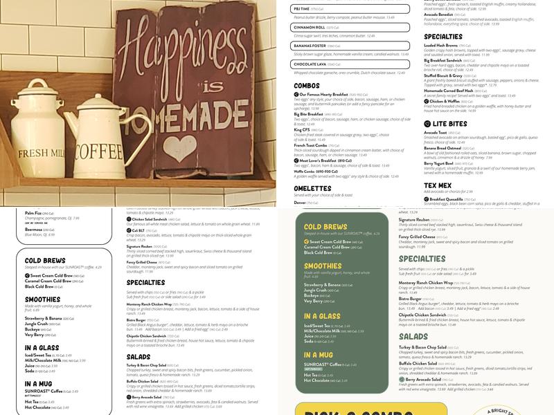 Sunny Street Cafe Menu
