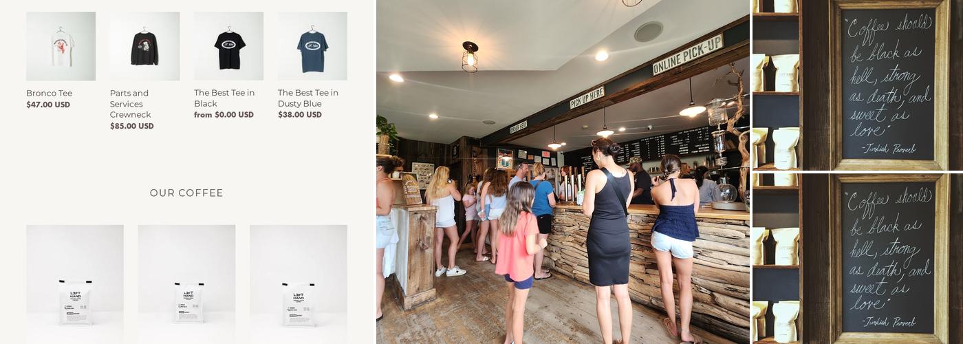 Left Hand Coffee Menu