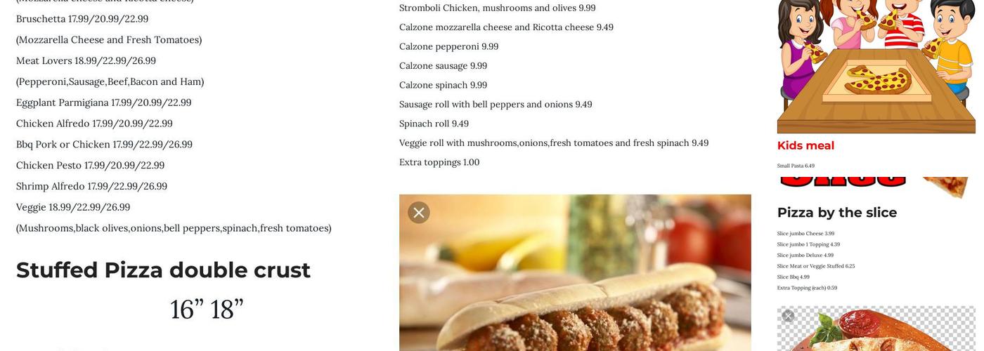 Mola’s Pizza Menu