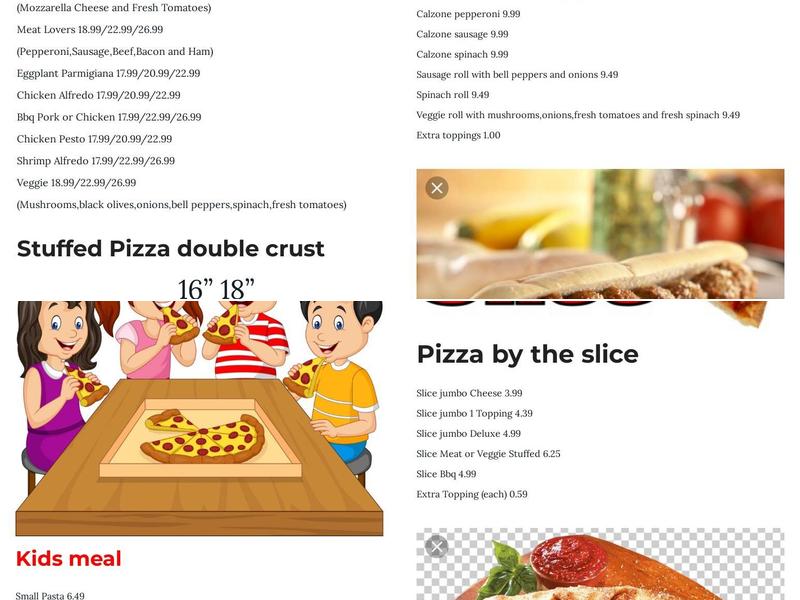 Mola’s Pizza Menu
