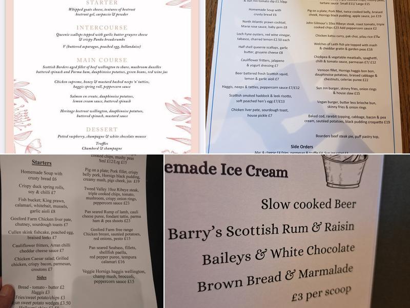 The Sun Inn Menu