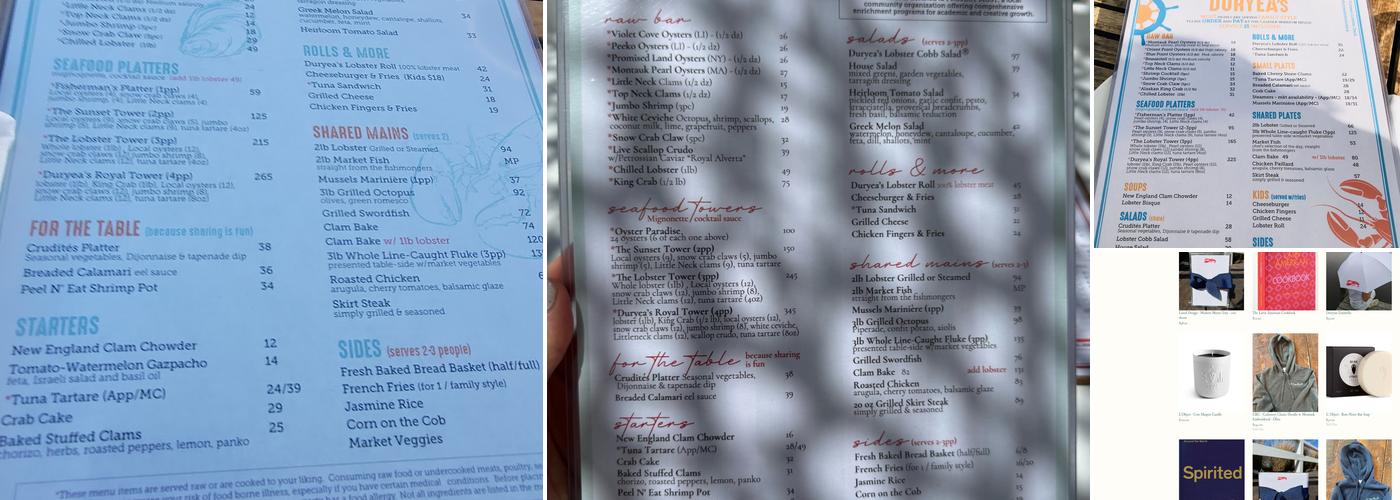 Duryea's Montauk Menu