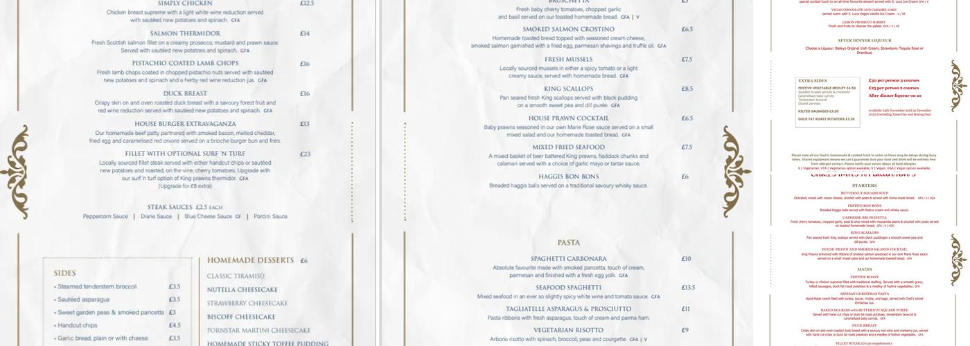 Stobsmill Inn & Brunton’s Restaurant Menu