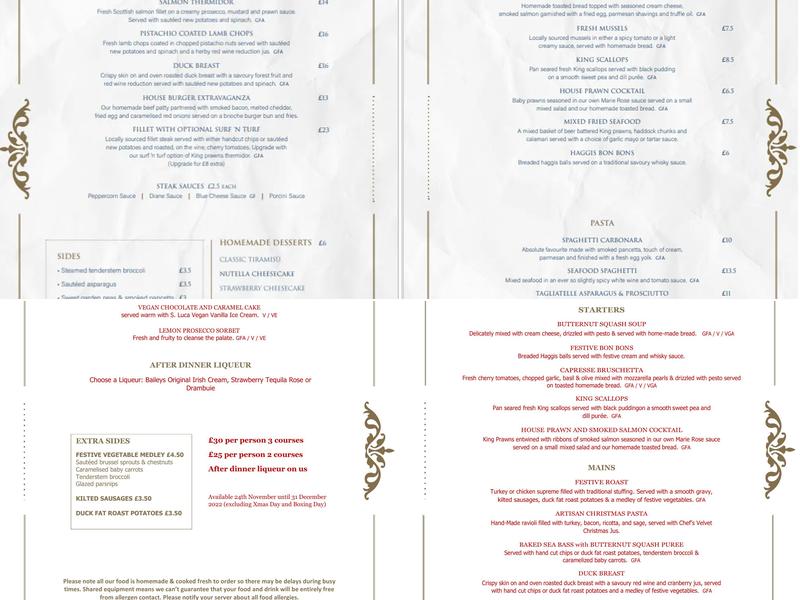 Stobsmill Inn & Brunton’s Restaurant Menu