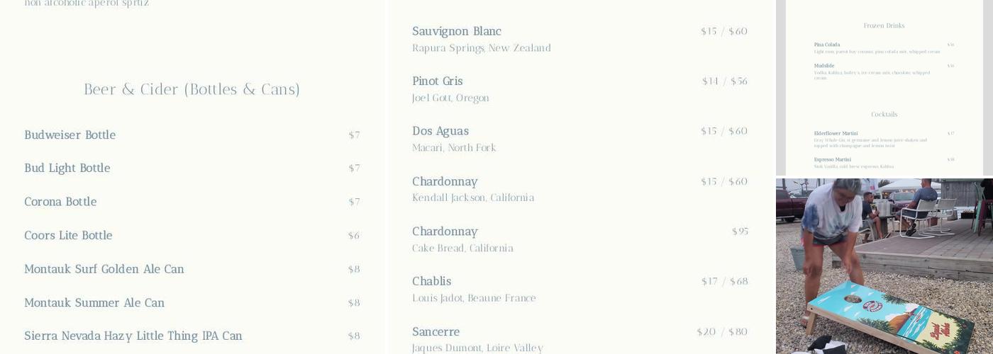 Clam and Chowder House at Salivar's Dock Menu