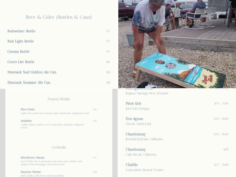 Clam and Chowder House at Salivar's Dock Menu