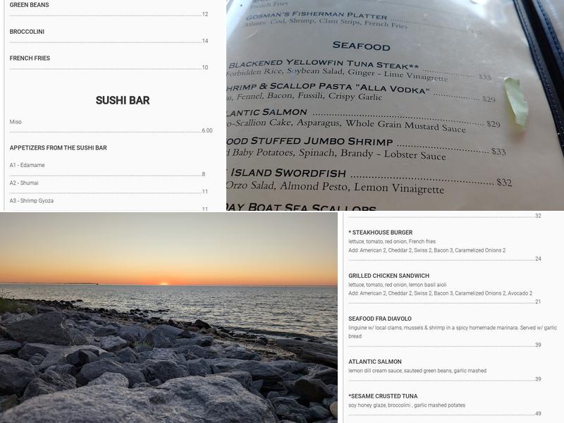 Gosman's Clam Bar Menu