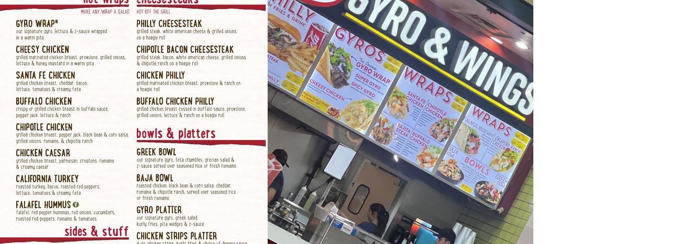 Great Wraps Menu