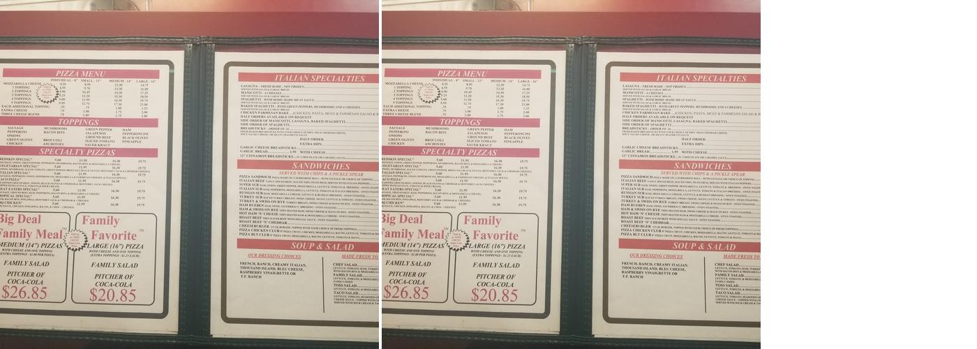 Pizza Man Menu