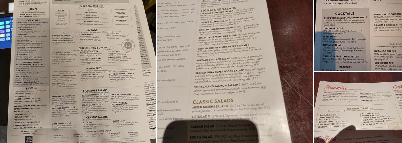 Firebirds Wood Fired Grill Menu