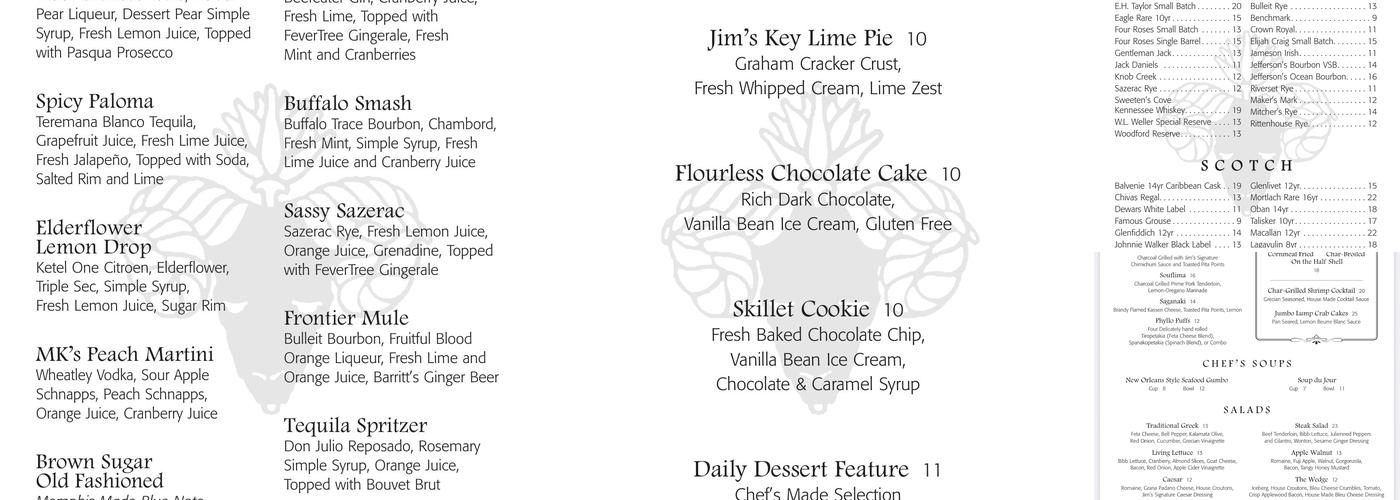 Jim's Place Grille Menu