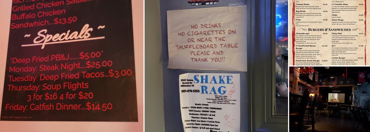 Shake Rag Menu
