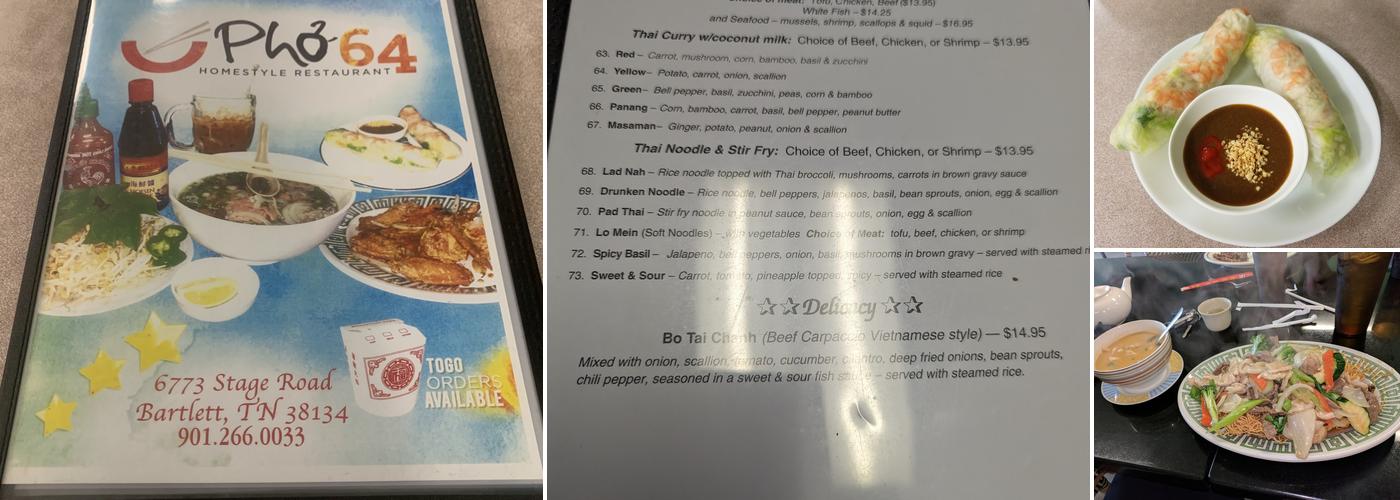 Pho 64 Menu