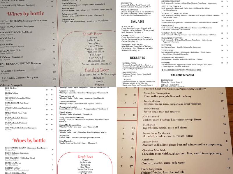 Calabria Brickoven Pizzeria - Mt. Juliet Menu