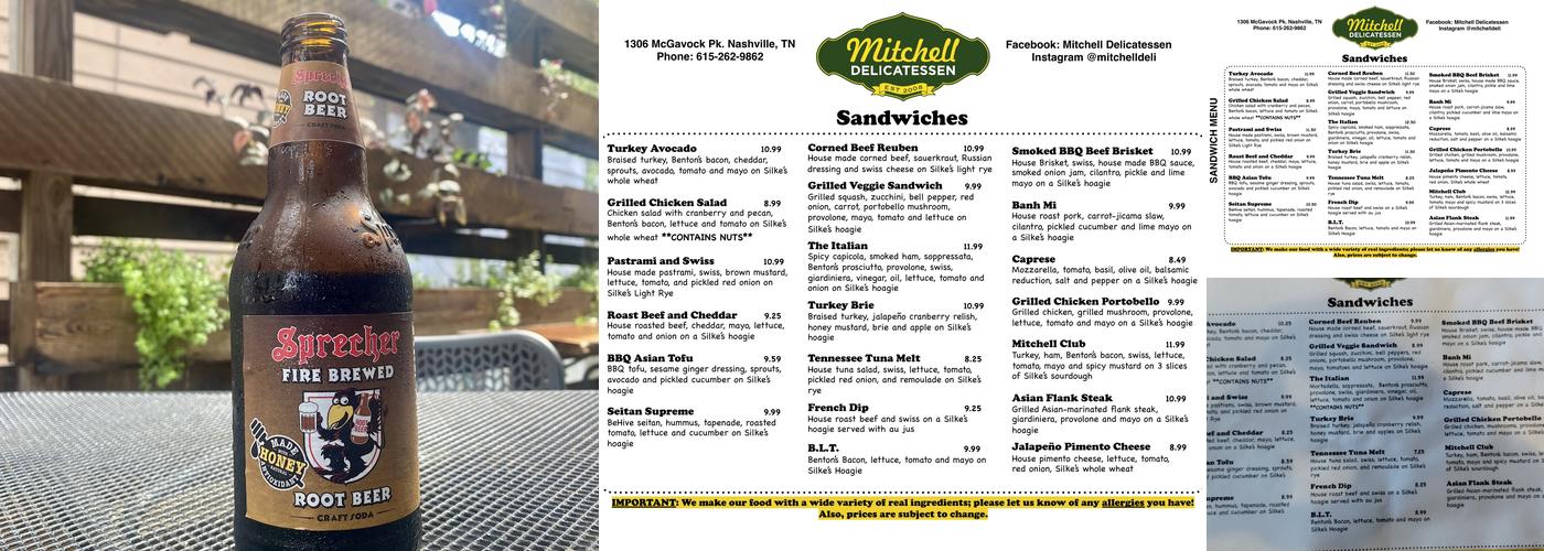 Mitchell Delicatessen Menu