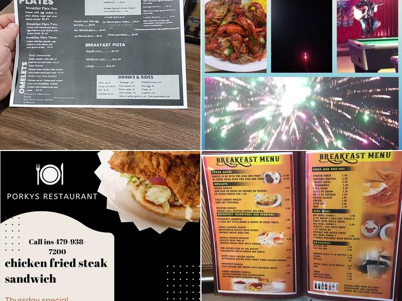 Porky's Restaurant and convenient store Menu