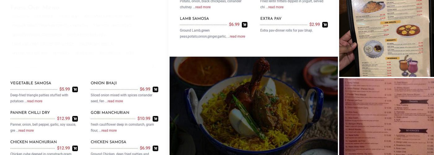 Green Chili Indian Restaurant Menu