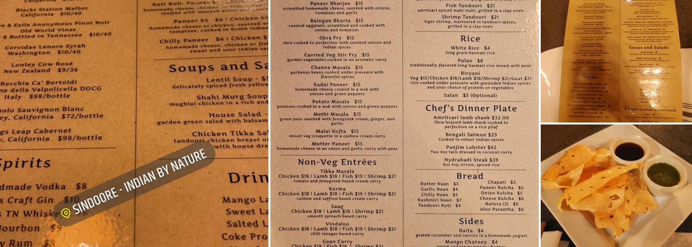 Sindoore Menu