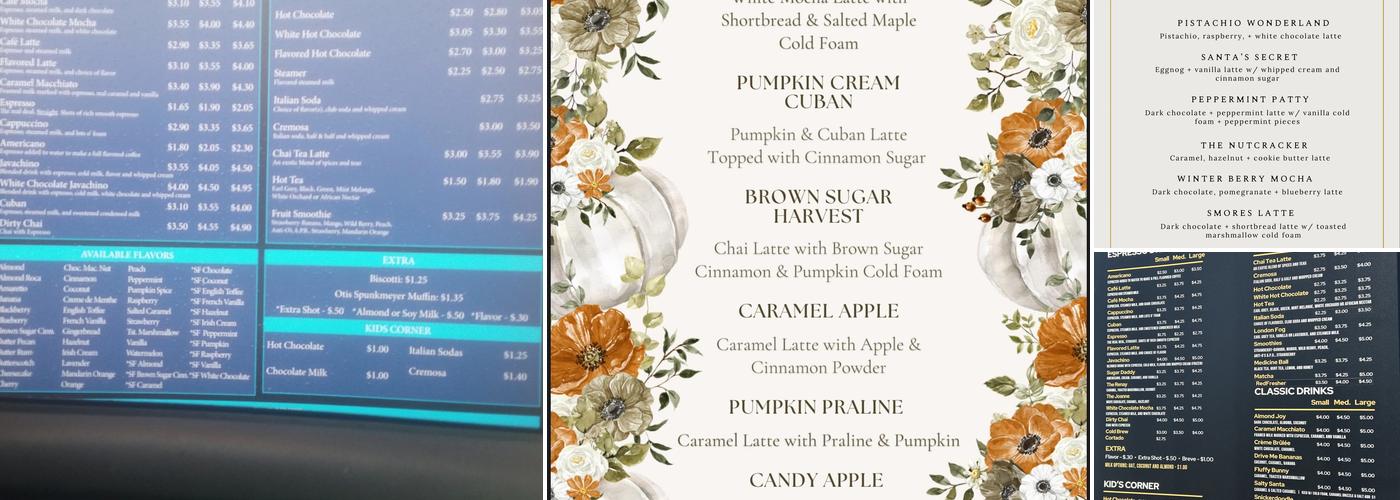 Kávé Express Menu