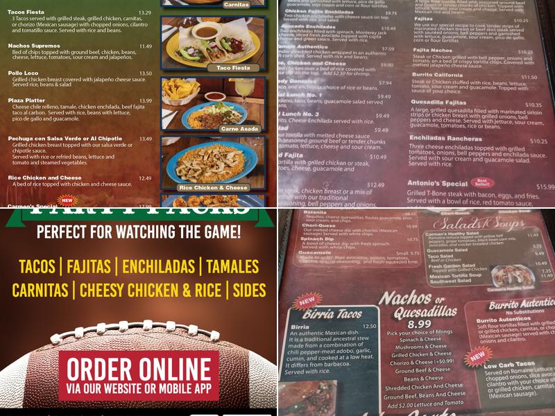 Plaza Mexican Grill Menu