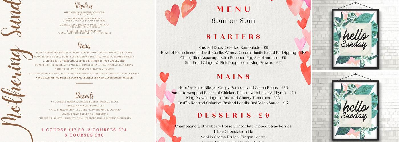 The Corners Inn Menu