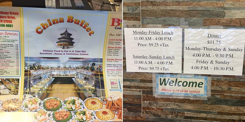 China Buffet Menu