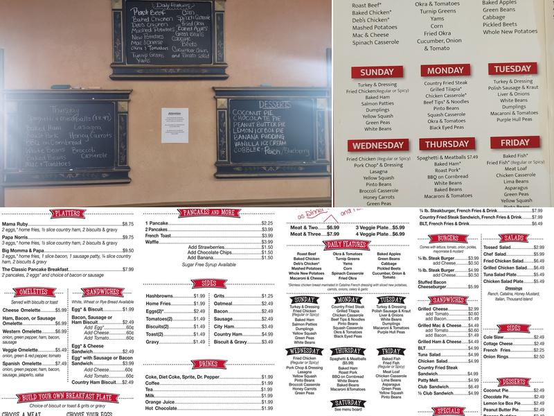 Ruby's Kitchen Menu
