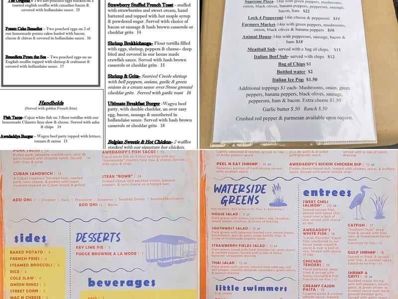 Awedaddys Bar & Grill Menu