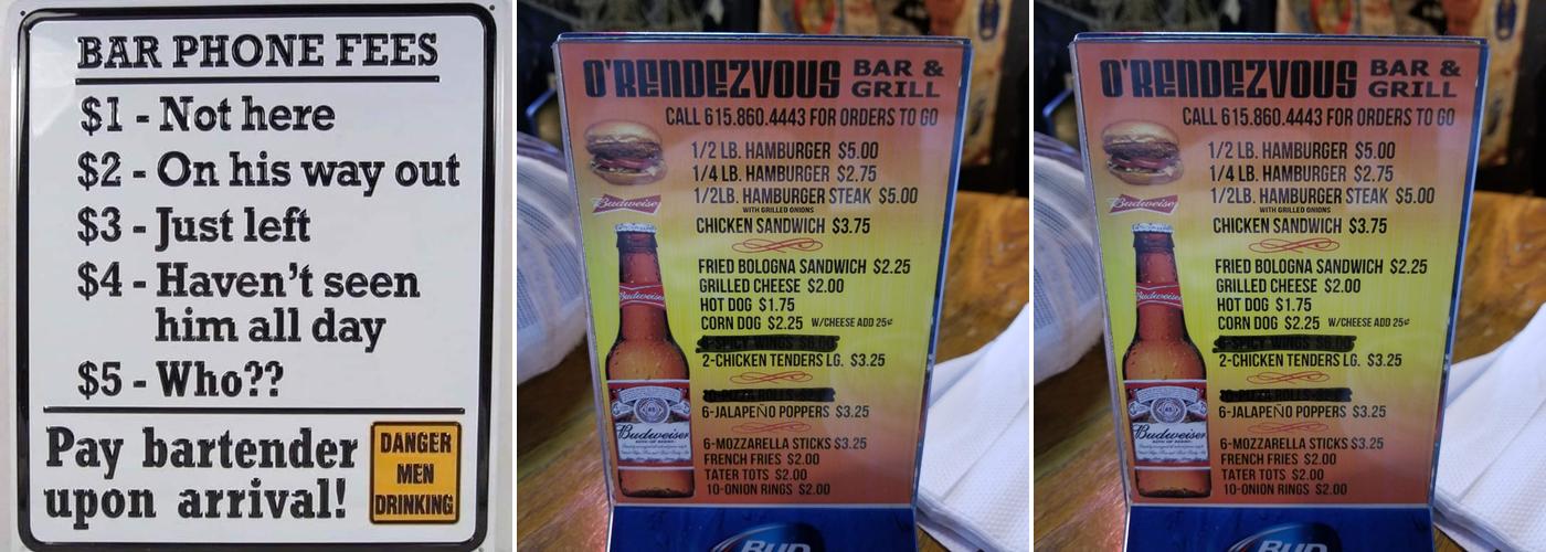 O Rendezvous Menu